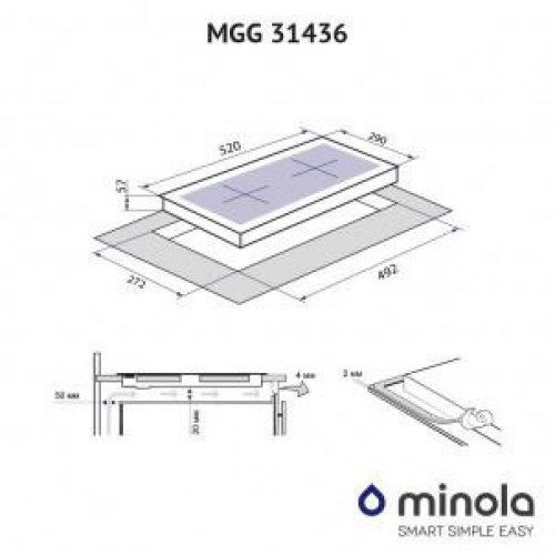 Варильная поверхность газовая Minola MGG 31436 WH