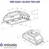 Витяжка вбудована Minola HBI 52621 BL GLASS 700 LED