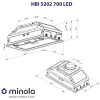 Витяжка вбудована Minola HBI 5202 IV 700 LED