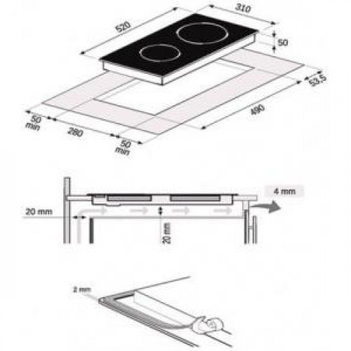 Варильная поверхность электрическая Perfelli VH 3101 BL