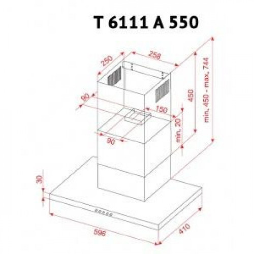 Витяжка Т-подібна Perfelli T 6111 A 550 W