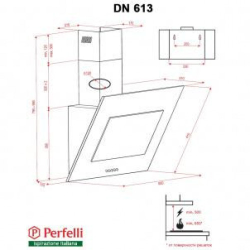 Витяжка похила Perfelli DN 613 W