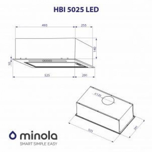 Витяжка вбудована Minola HBI 5025 BL LED