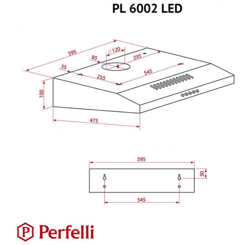 Витяжка пласка Perfelli PL 6002 W LED