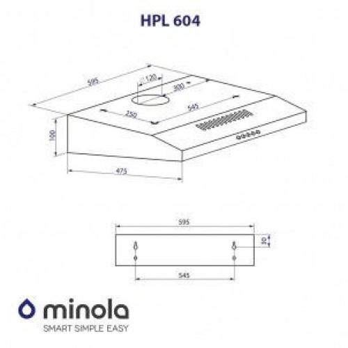 Витяжка пласка Minola HPL 604 WH