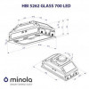 Витяжка вбудована Minola HBI 5262 BL GLASS 700 LED