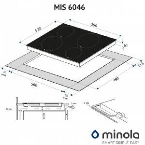 Варильная поверхность электрическая Minola MIS 6046 KWH
