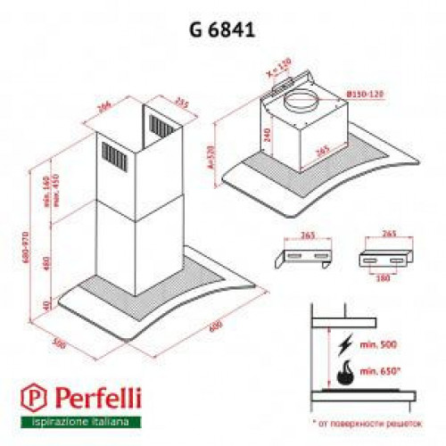 Витяжка купольна Perfelli G 6841 W