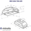Витяжка вбудована Minola HBI 5204 GR 700 LED