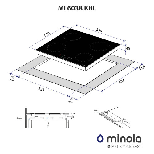 Варильная поверхность электрическая Minola MI 6038 KBL