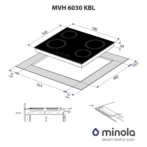 Варильная поверхность электрическая Minola MVH 6030 KBL