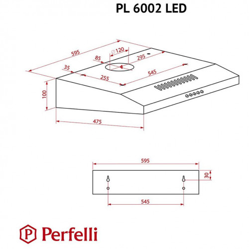 Витяжка плоска Perfelli PL 6002 I LED