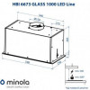 Витяжка вбудована Minola HBI 6673 BL GLASS 1000 LED Line