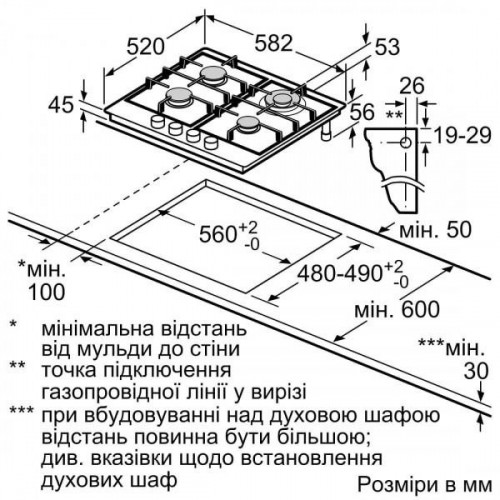 Варильная поверхность газовая Bosch PGP6B5O93R