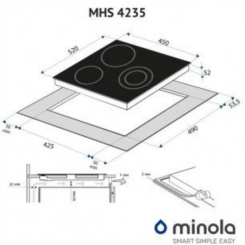 Варильная электрическая поверхность Minola MHS 4235 KBL