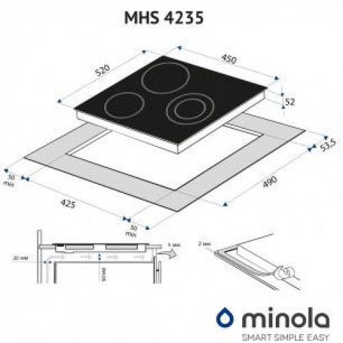 Варильна поверхня електрична Minola MHS 4235 KBL