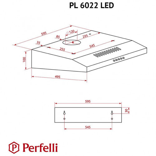 Витяжка пласка Perfelli PL 6022 I LED