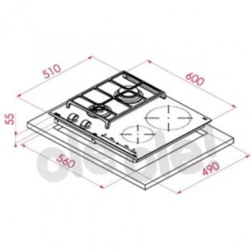 Варильная комбинированная поверхность Teka HYBRID JZC 64322 ABN BLACK (112570132)