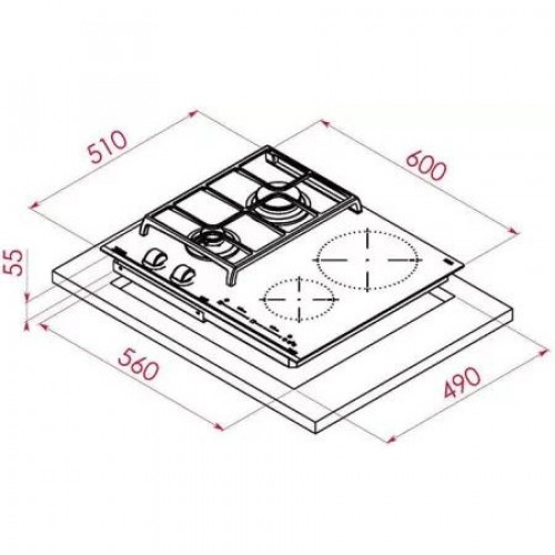 Варильная комбинированная поверхность Teka HYBRID JZC 64322 ABN BLACK (112570132)