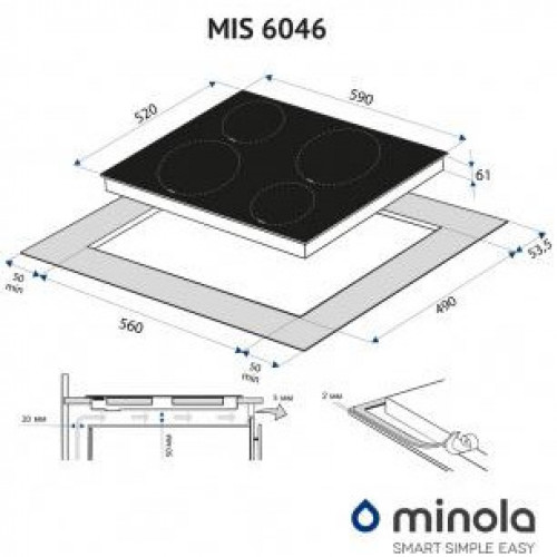 Варильная поверхность электрическая Minola MIS 6046 KBL