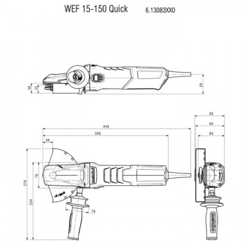 Кутова шліфмашина Metabo WEF 15-150 QUICK (1.55 кВт, 150 мм) (613083000)