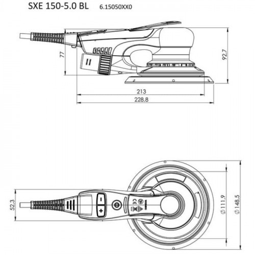 Ексцентрикова шліфмашина Metabo SXE 150-5.0 BL (0.35 кВт, 150 мм) (615050000)