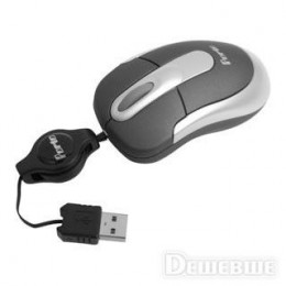 Миша 3 кноп. Porto PM-12SV (USB), чорний/сріблястий