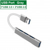 Портативний HUB USB3.0 to 4xUSB3.0, сірий