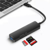 Адаптер USB Type-C - 2xUSB2.0, USB3.0, Micro SD, SD, чорний (USB)