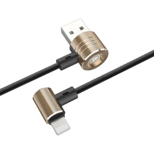 Кабель Baseus Magnet T-Type USB 2.0/micro USB-Lightning (Apple 8pin) 2.1A 1.2 м (CALTX-A1V), чорний/золотий