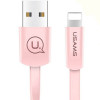 Кабель USB-Lightning USAMS для Apple 2A (1.2м), рожевий