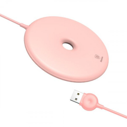 Бездротова зарядка Baseus Donut (WXTTQ-04) для телефонів iOS/Android, рожевий