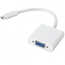 Перехідник USB Type C to VGA, білий