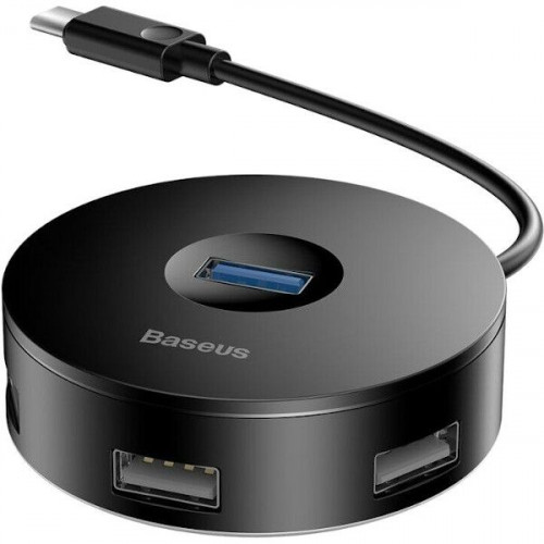 Портативний HUB Baseus Round Box Type-C to (3xUSB 2.0+USB 3.0) (CAHUB-G01), чорний