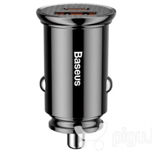 Зарядний пристрій автомобільний Baseus (1USB+1Type-C) 30W, black