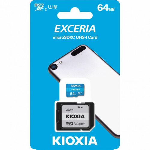 Secure Digital (microSDHC) пам'ять 64GB Kioxia Exceria (LMEX1L064GG2) (Class10 UHS U1)