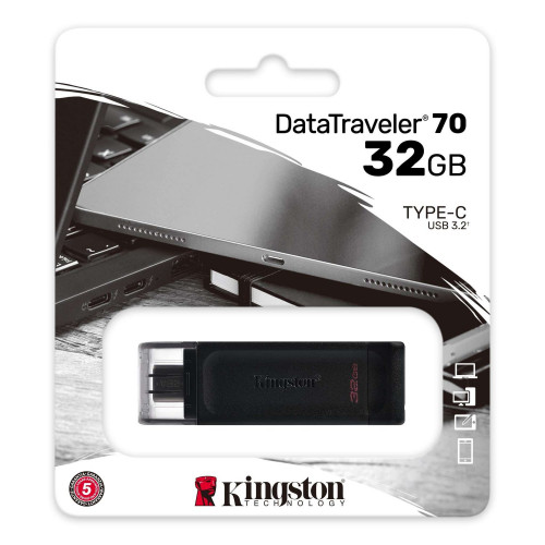 Флешка 32GB Kingston DataTraveler 70 (DT70/32GB) (USB 3.2/Type-C), чорний