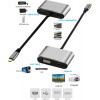 Адаптер Type-C to HDMI 4K, VGA, PD, USB3.0