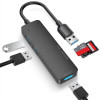 Адаптер USB Type-C - 2xUSB2.0, USB3.0, Micro SD, SD, чорний (USB)