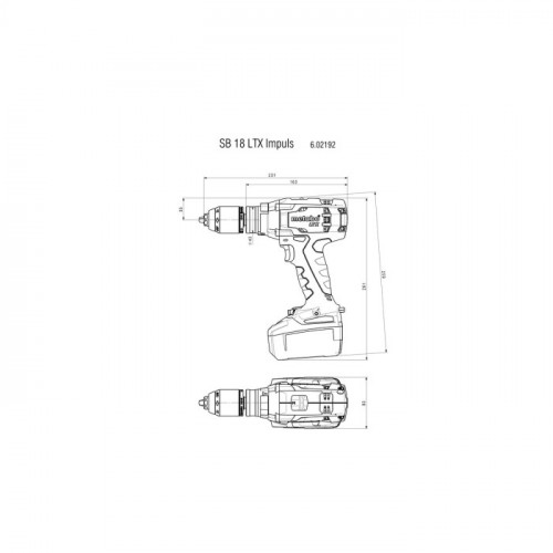 Акумуляторний ударний дриль-шуруповерт Metabo SB 18 LTX BL Impuls (18 В, 110 Н*м) (602192890)