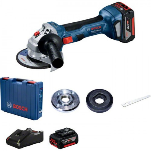 Акумуляторна кутова шліфмашина Bosch GWS 180-LI Professional (18 В, 2х4 А*год, 125 мм) (06019H9021)