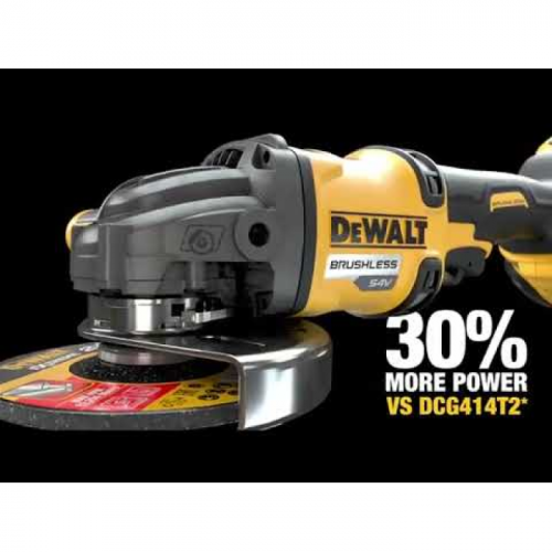 Акумуляторна кутова шліфмашина DeWALT DCG418T2 (54 В, 2х2 А*год, 125 мм)