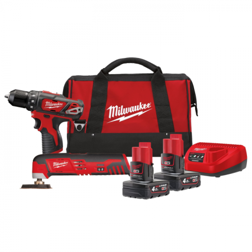 Акумуляторний дриль-шуруповерт Milwaukee M12 BDD-0 + Акумуляторний реноватор Milwaukee C12 MT-0 (12 В, 2х4 А*год) (4933441250)