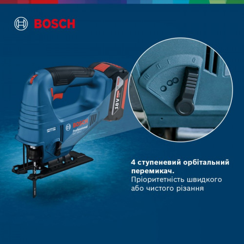 Акумуляторний лобзик Bosch GST 183-LI Professional (18 В, 4 А*год, 3300 об/хв) (06015B7022)