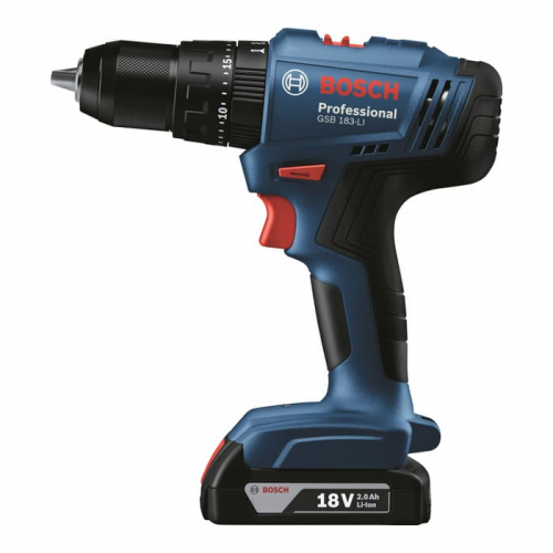 Акумуляторний ударний дриль-шуруповерт Bosch GSB 183-LI Professional (2х18 В, 2 А*год) (06019K9100)