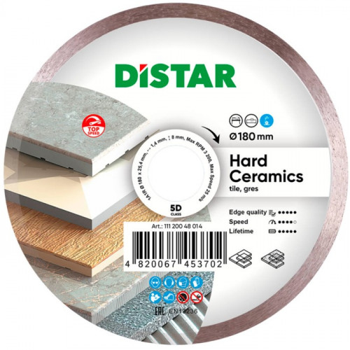 Алмазний відрізний диск Distar Hard Ceramics1A1R (180х1.4х25.4 мм) (11120048014)