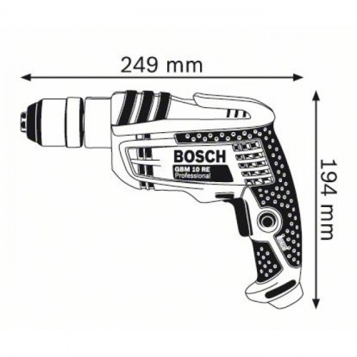 Дриль безударний Bosch GBM 10 RE (0.6 кВт, 2600 об/хв) (0601473600)