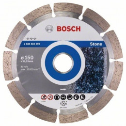 Bosch Круг алмазний відрізний PF Stone 150х22 сегментний