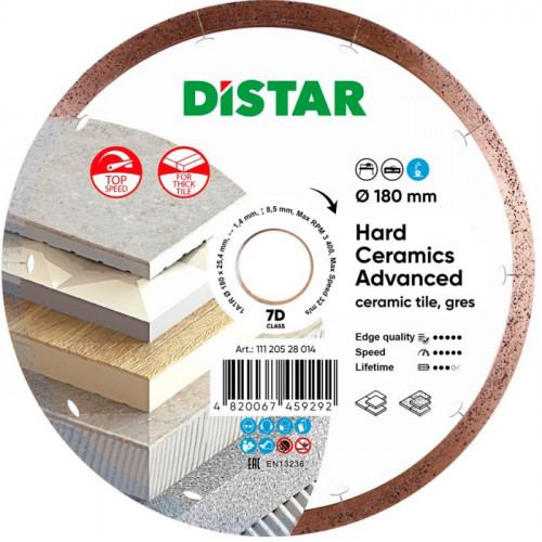 Диск алмазний відрізний DiStar HARD CERAMICS ADVANCED (180x1.4x25.4 мм) (11120528014)