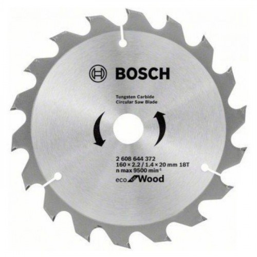 Пиляльний диск Bosch Eco for Wood (160х20х18Т) (2608644372)